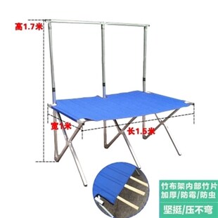 夜市地摊架子摆货架竹席摆摊桌子竹布便携摊位P折叠架伸缩展示架