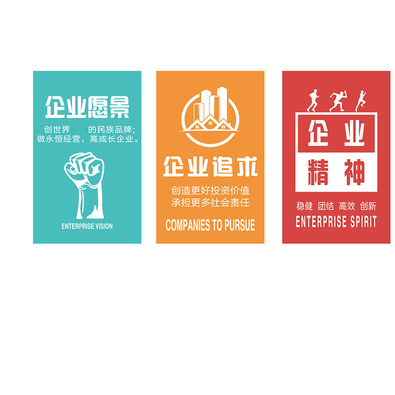 高级公司企业文化愿景楼梯背景墙B面装饰办公室会议室励志标语挂