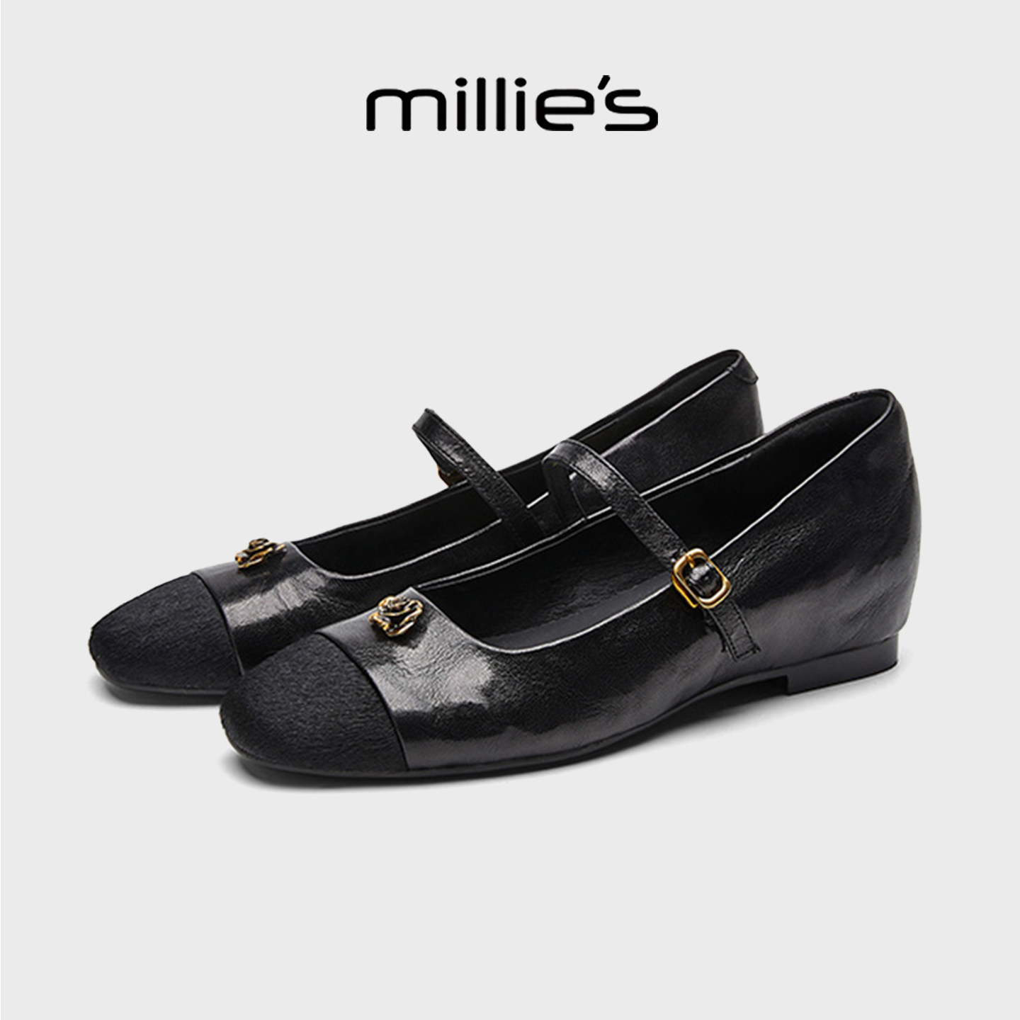 MILLIE'S/妙丽女鞋2026款小方头低跟低帮鞋扣带时尚气质休闲单鞋,女鞋,玛丽珍鞋,淘宝优惠券,粉丝福利购,淘宝优惠卷