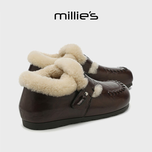 millies妙丽毛绒勃肯鞋加绒棉鞋
