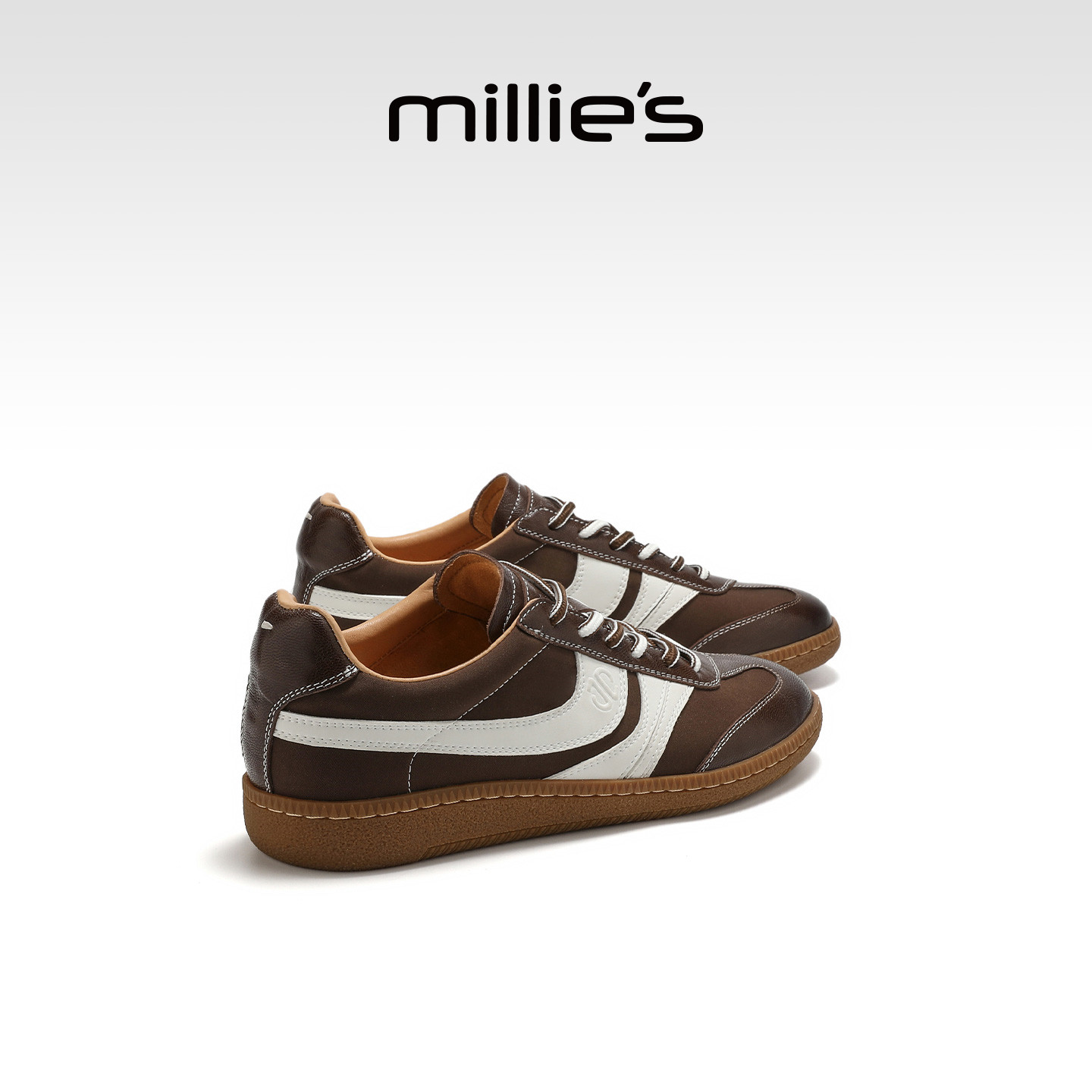 MILLIE'S/妙丽复古德训鞋女款2026春季百搭拼色平底休闲运动鞋,女鞋,德训鞋,淘宝优惠券,粉丝福利购,淘宝优惠卷