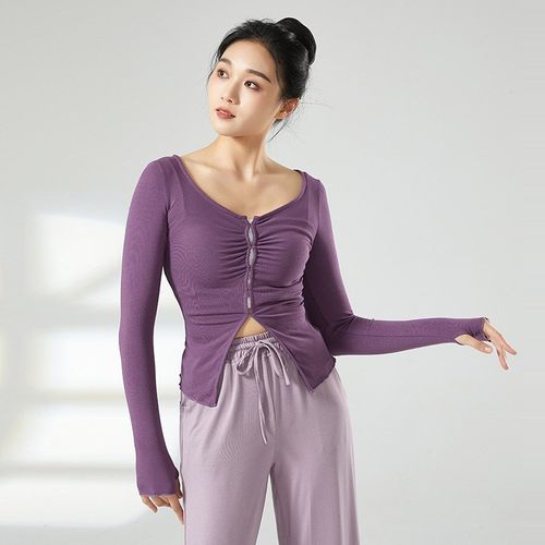 速发舞老师腰课露上开叉上衣舞蹈服练典舞古功服形体服