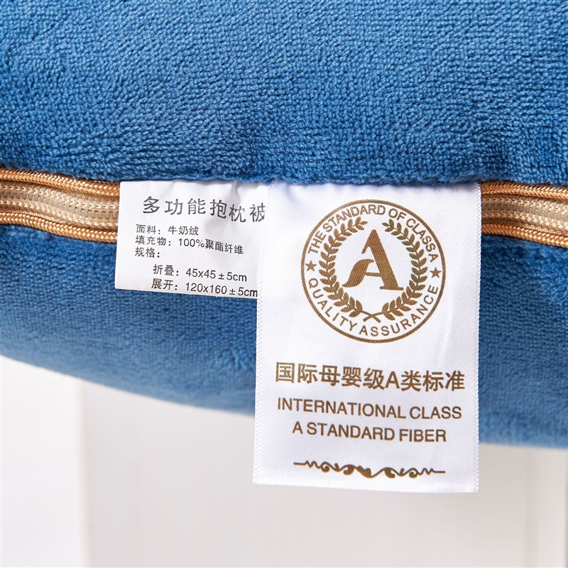 速发2024秋冬新款牛奶绒轻奢抱枕被 刺绣+踩棉+绗缝固定 加厚加大