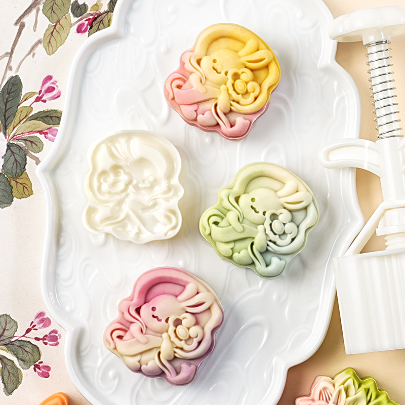 速发风饼模具新款2025国潮宫压月欢乐兔手廷式做绿豆糕点心磨家用