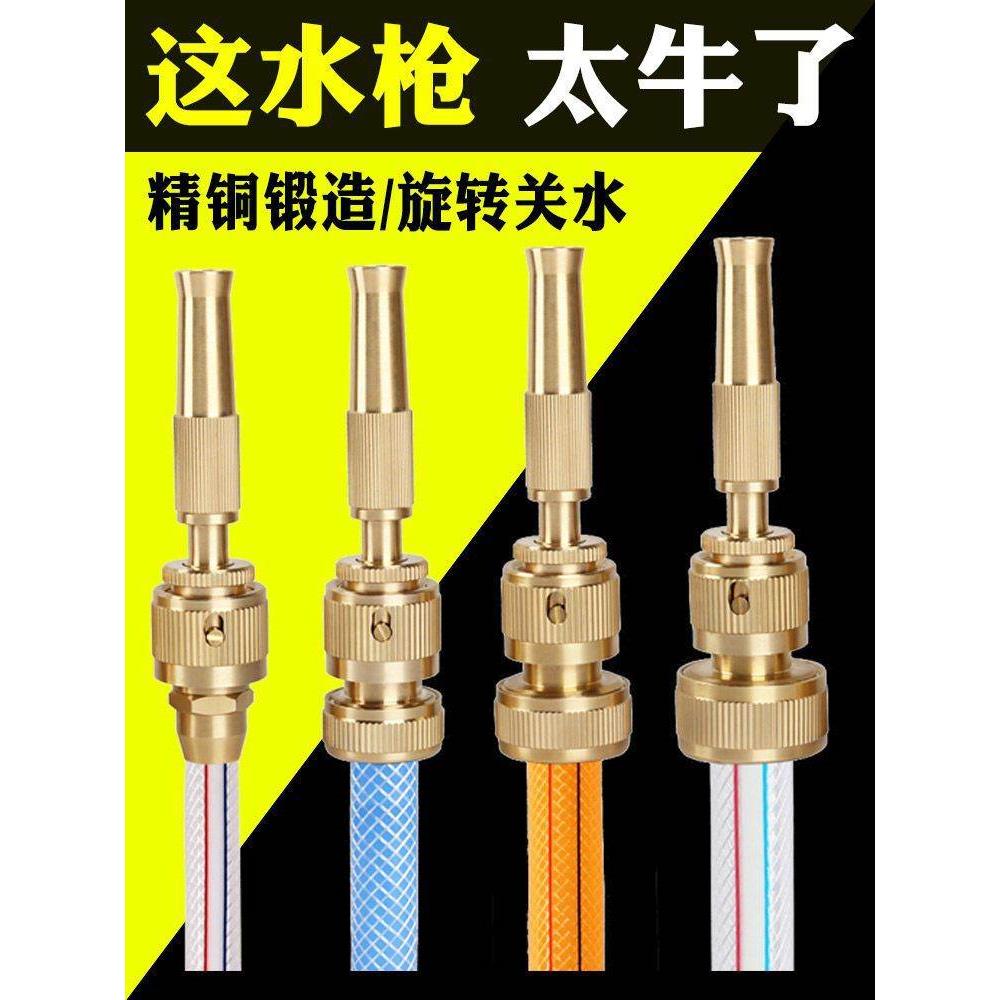 速发纯铜分压喷分三头4高6分管水家用快速接头浇花神器洗车水枪
