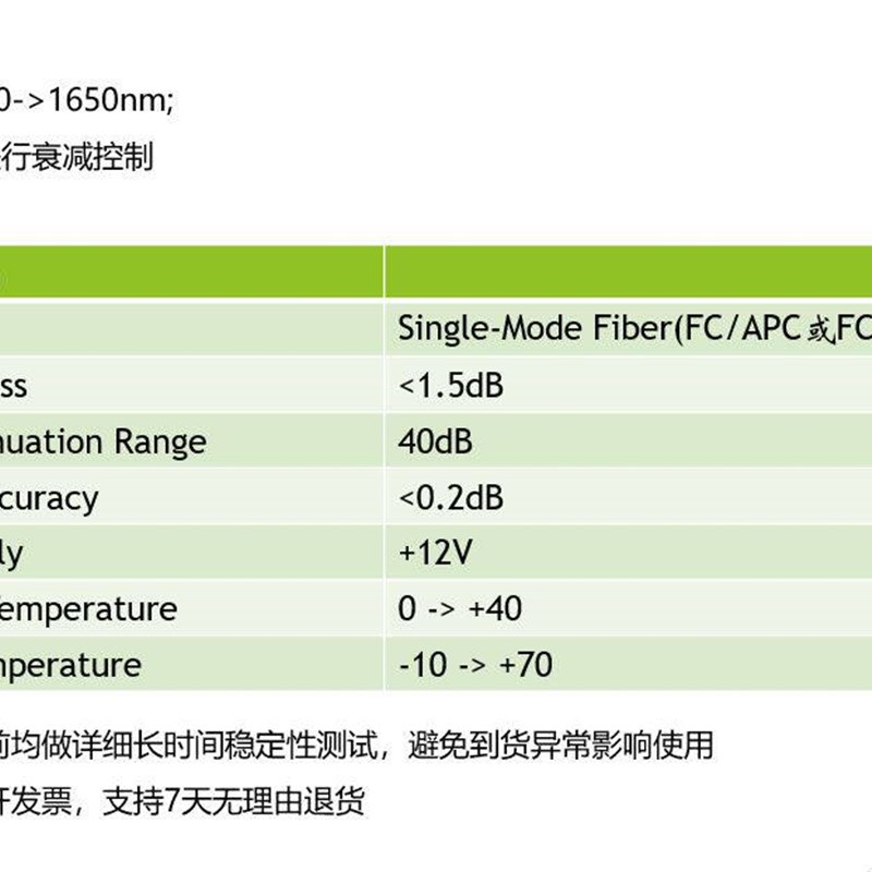 速发可调光衰减器电动支持程控O波段C波段1550/10