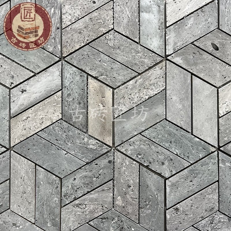 速发青砖马赛克贴网老砖片餐厅背景墙砖覆古文化砖彷古砖贴片六边