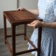 墨兰新中式 实木凳子化妆凳黑胡桃木梳妆凳家用餐凳休闲凳方形短凳