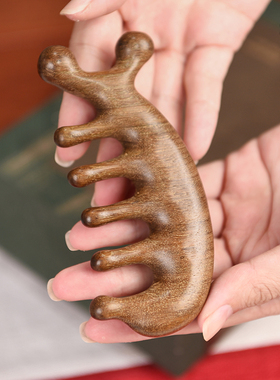 绿檀家用头部经络气垫梳按摩大梳子女长发专用静电脱发气囊木梳子