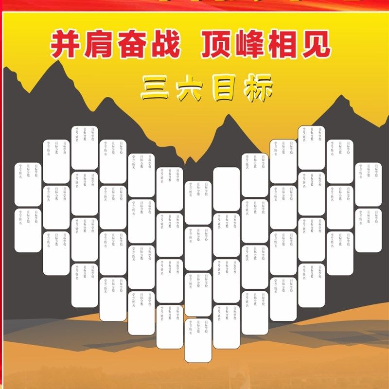 高三二一初中考高考大学目标墙贴励志挑战榜教室布置班级文化墙纸,家居饰品,文化墙贴,淘宝优惠券,粉丝福利购,淘宝优惠卷