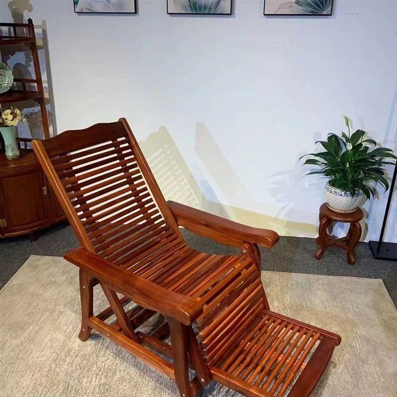 花梨木摇椅菠萝格逍遥椅老人椅成人躺椅摇摇午睡椅休闲沙滩椅包邮