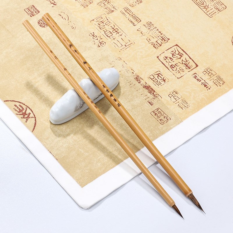 吴云辉笔庄 景德镇画陶瓷料笔釉上釉下 狼毫兔毫勾线笔 画陶用笔图片