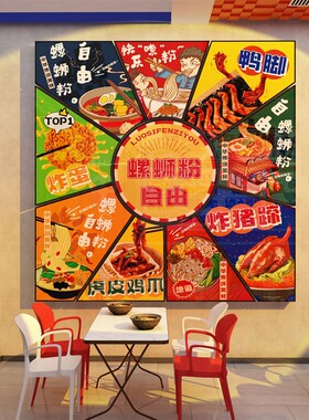 牛蛙鱼墙面装饰火锅烧烤店创意餐饮文化网红广告贴纸海报主题挂画