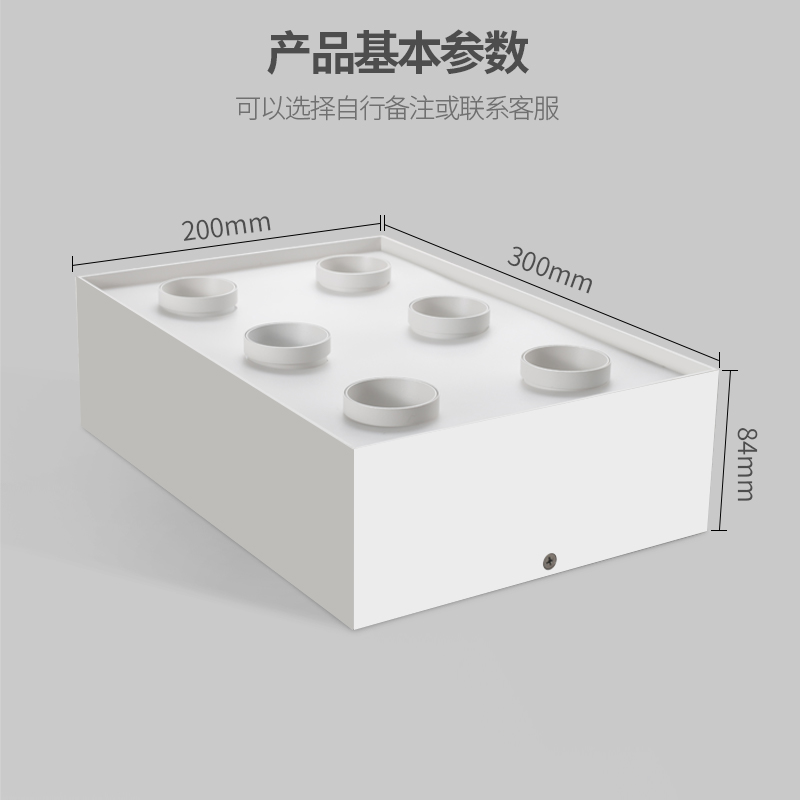 正六头明装斗胆灯led射灯筒灯一体6头吸顶方灯无主灯盒子客厅极简