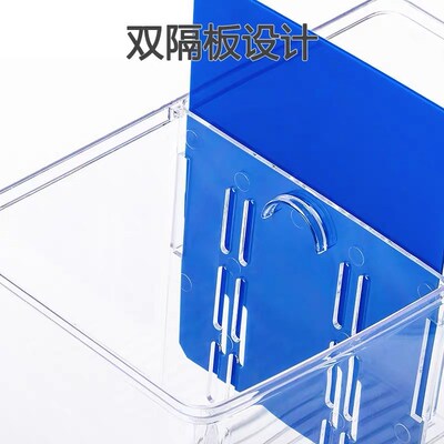 鱼缸斗鱼缸双缸小型鱼分离盒带隔板一整套观赏鱼缸饲养繁殖孵化缸