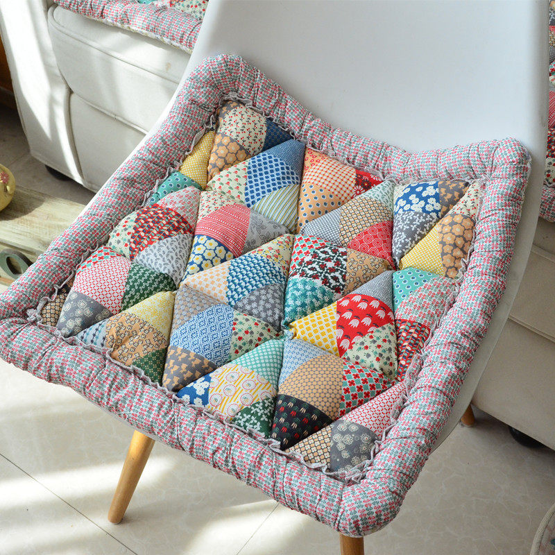 韩式真拼田园布艺全棉防滑椅子垫厚款椅垫坐垫办公椅垫加厚地板垫,居家布艺,椅垫,淘宝优惠券,粉丝福利购,淘宝优惠卷