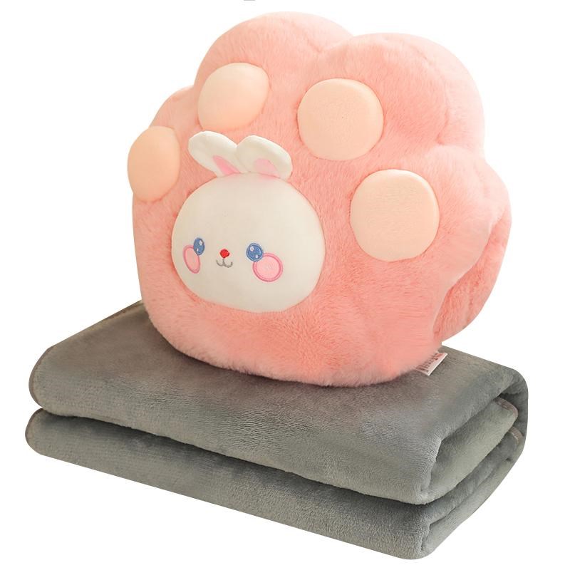 可爱猫爪抱枕被子两用办公室靠垫午睡枕毯子二合一车用车载靠枕女