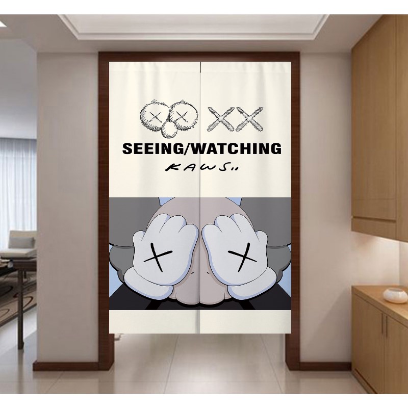 门帘隔断遮挡帘子卧室房间家用厕所门口半短挂布免打孔高级感网红