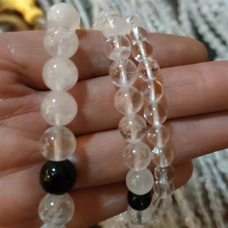 精选编识喜马拉雅原矿天然白水晶108颗 项链送6子 西藏山南琼结县