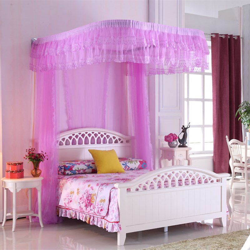 拉幕导轨蚊帐打墙伸缩u型1.51.8m2米床踏踏米特殊尺寸可定做订制