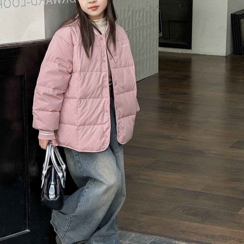 校服2025羽丝绒服内胆中大童外套保暖新款儿童学生秋冬男女童