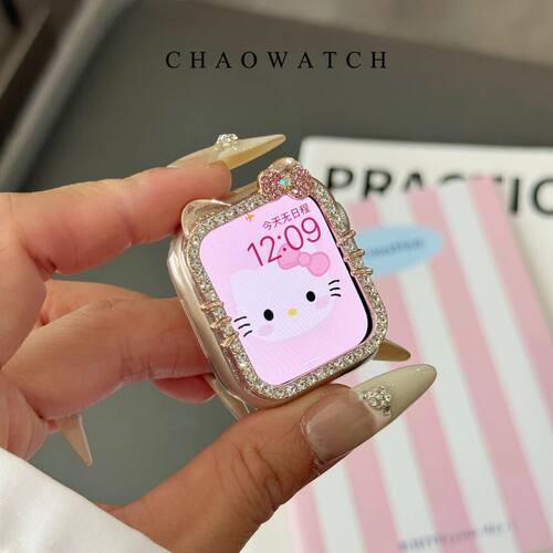适用红米watch5闪钻表壳KT猫壳凯蒂红米watch4表壳女9pro
