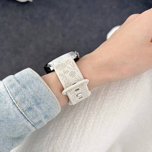 适用COROSpro高驰PACE3表带玫瑰花纹pace2表链APEX2 2Pro硅胶腕带