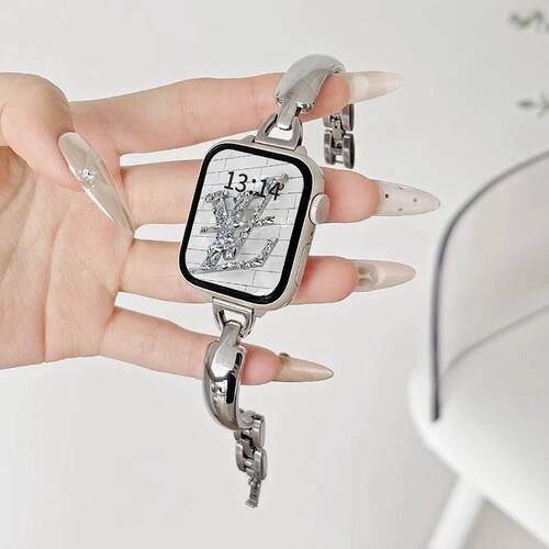适用AppleWatchS11代10手镯s9苹果手表表带iwatch8se新款金属表带