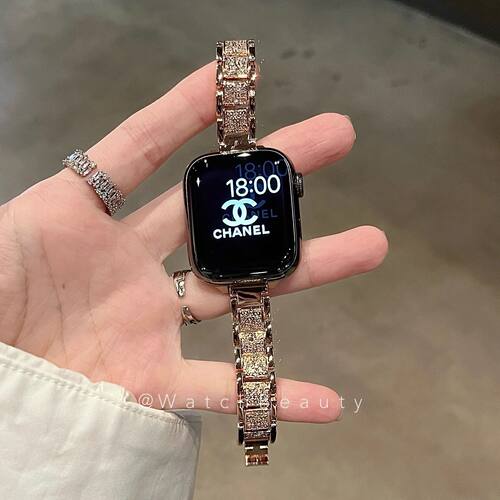 镶钻满天星oppowatch3/2/X/3pro/4pro手表带金属高级女新款se适用