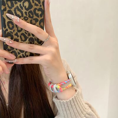 适用苹果手表Applewatchs11表带s10针织iWatch987女秋冬腕带小众