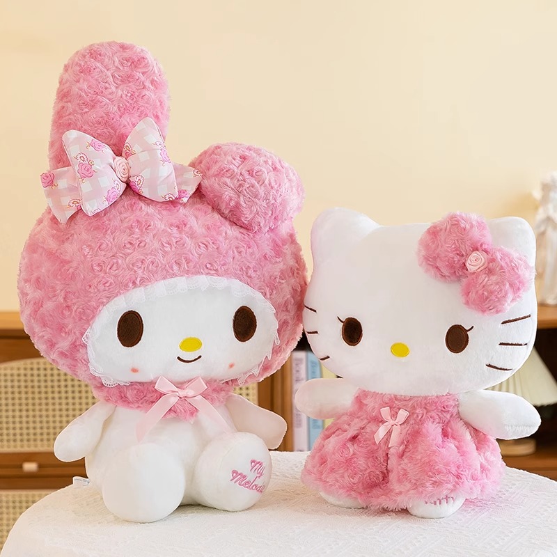 公主裙KT猫咪公仔毛绒玩具玫瑰美乐蒂hellokitty玩偶娃娃女生礼物