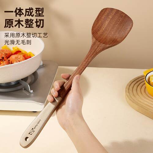 现货乌檀木锅铲不沾锅专用v木铲子炒菜木饭匙木铲木锅铲木勺厨具