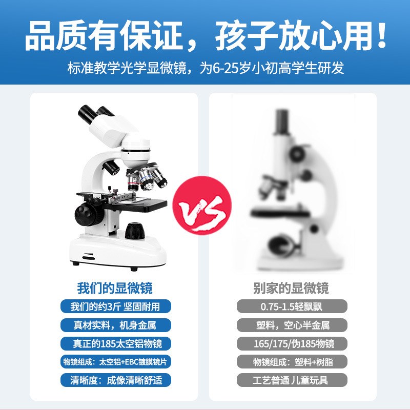 速发双生显微镜中小学目镜物显微生70000倍台式水产养殖