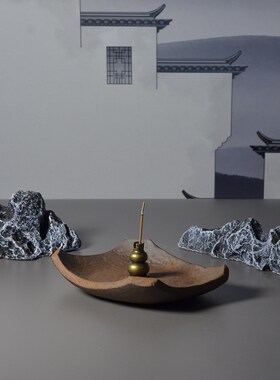 速发线香盘香葫芦香插香件陶瓷瓦片底座室内檀香香薰香炉仿古摆座
