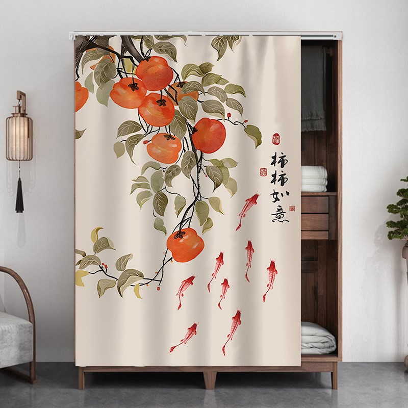 速发免打孔衣a柜门帘滑鞋拉架书柜防尘布帘子衣帽间轨帘杂物柜子