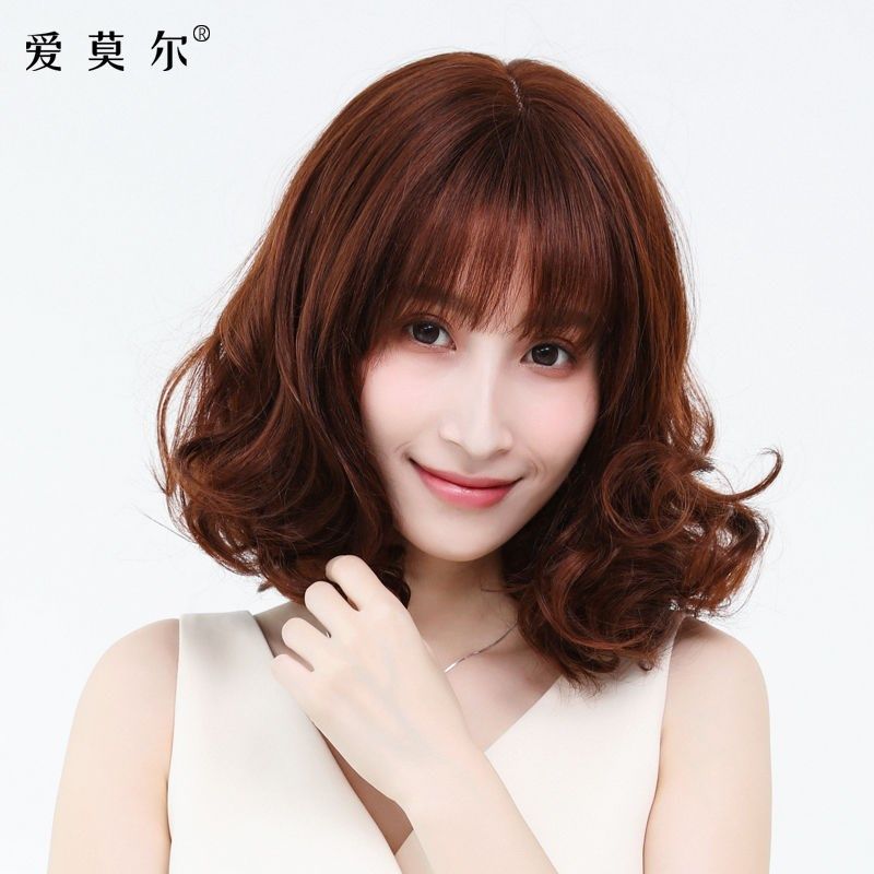 速发烫发长卷发梨花假中发假长卷发梨花头短发自然全头套式真发头
