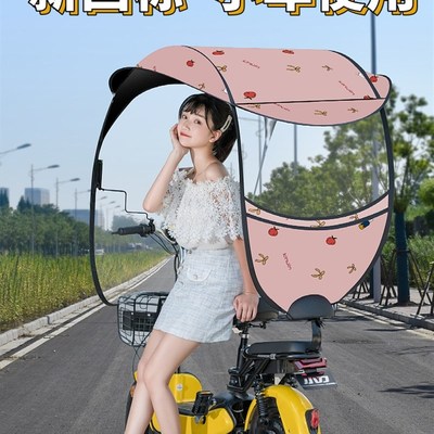 速发电动车自行车遮雨棚可拆卸可折叠22电瓶新款小02型安全挡遮伞