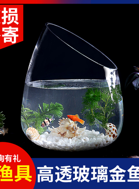 速发鱼物培植形花瓶透明斜口圆缸斜口绿萝水培花盆水培器皿水族