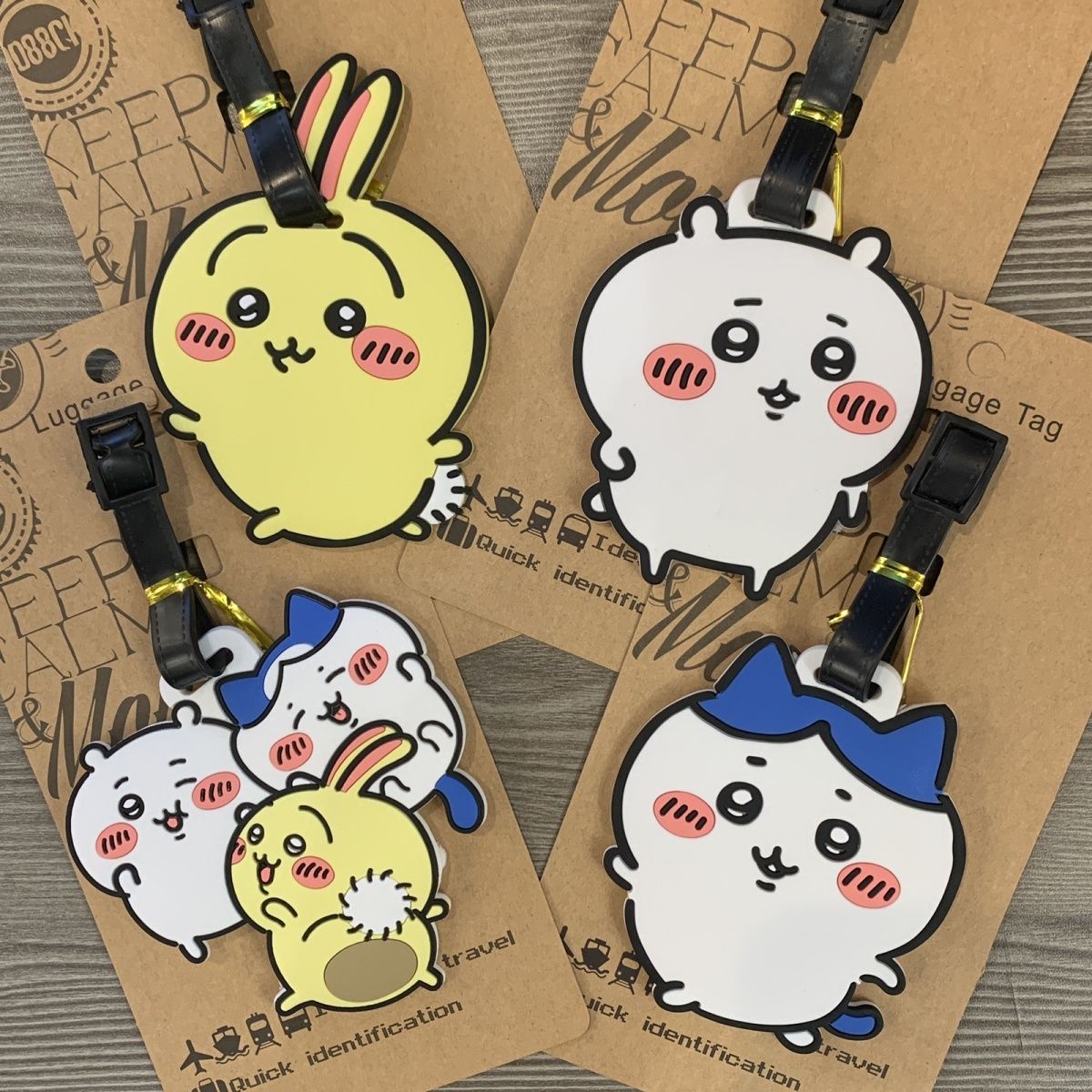动漫卡通可爱吉伊卡哇小八乌萨奇行李牌pvc软胶旅行登机包包挂牌