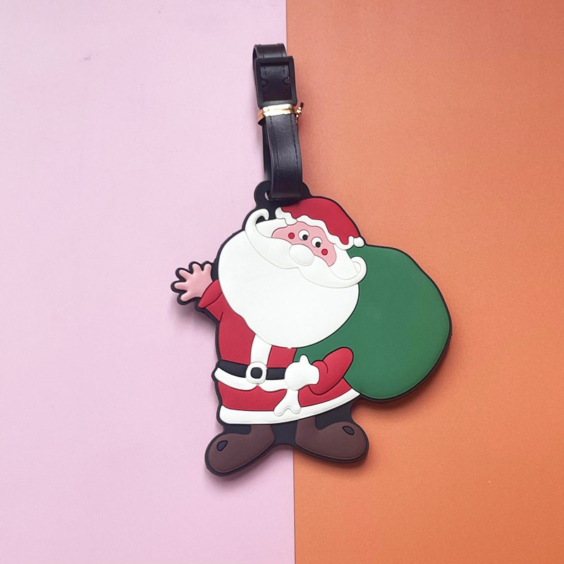 圣诞老人行李牌登机托运牌旅行箱防丢挂牌卡通行李牌可爱包包挂饰