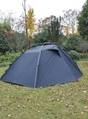 含配套地席户外超轻铝杆双人u野营帐篷,20D涂硅布帐篷超轻黑色帐