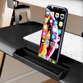 键盘托架免打孔抽屉架托免安装 桌面滑轨夹桌下支架W电脑鼠标收纳