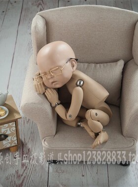 欧式复古满c月百天新生儿童家具梳妆台老虎沙发椅子柜子床摄影道