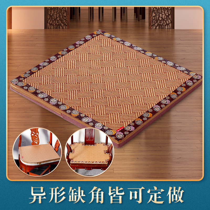 中式椅垫红木沙发坐垫凉席椰棕垫加D硬实木圈椅太师椅冬夏两用定