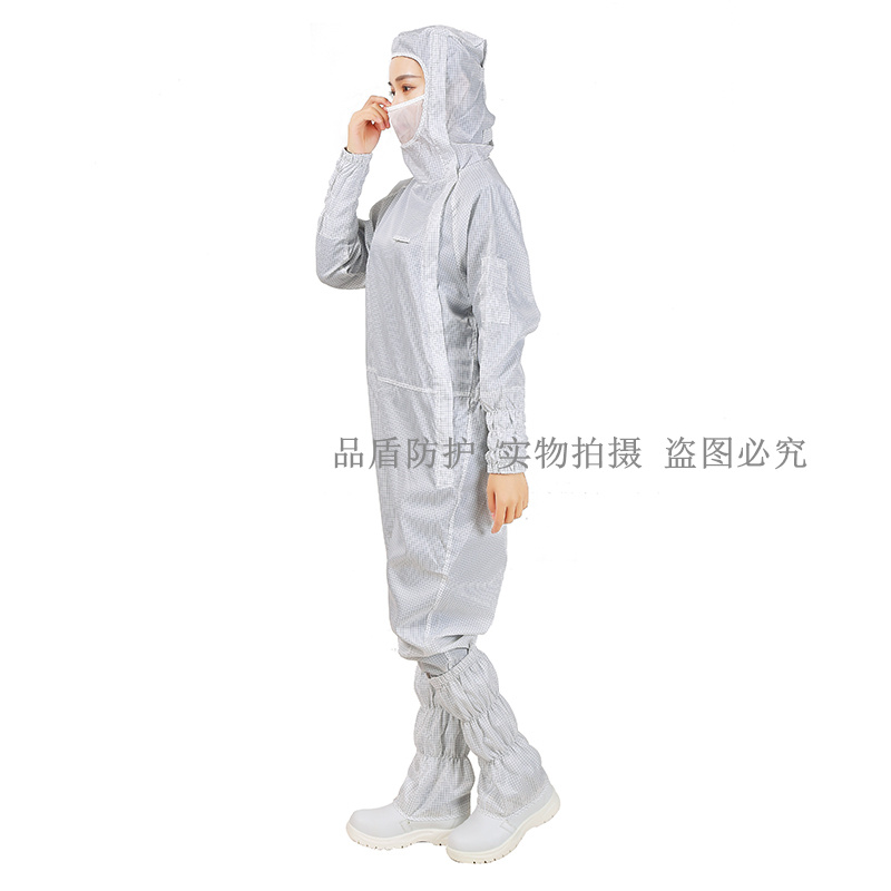 百级网格无尘服连体净化服全身男女蓝色I防尘衣食品厂防静电工作