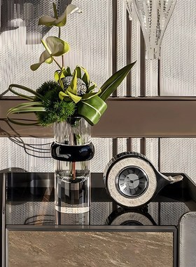 样板间样板房卧室床头柜成品花艺花瓶花器装饰画装置个Z性创意摆