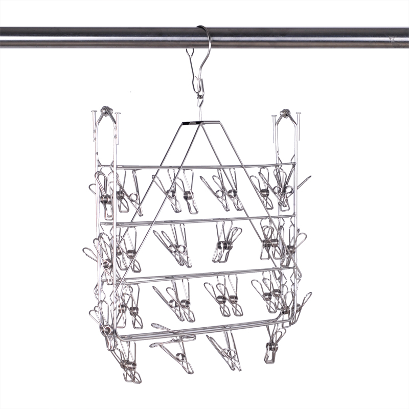 可折叠44夹g实心不锈钢袜子架夹子晒袜子衣架内衣夹子衣架晾袜子