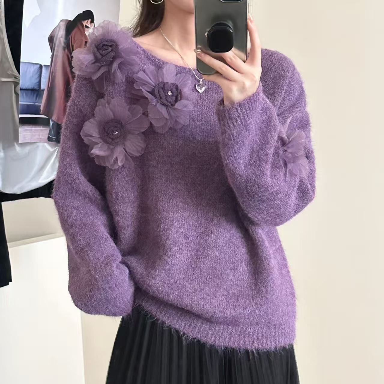 慵懒高级感加厚松弛感毛线衣2025冬季新上衣好看针织女装