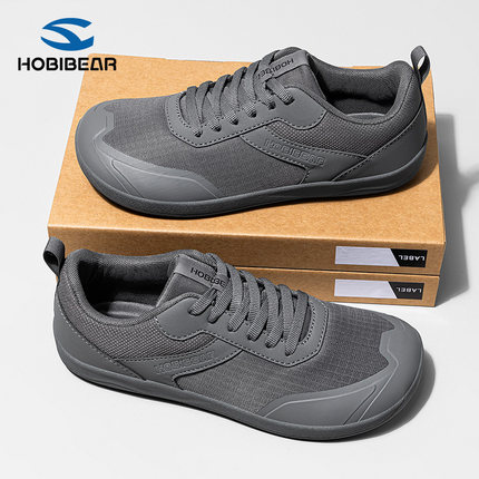 HOBIBEAR宽楦赤足宽头鞋男女4E平步开车鞋软底防滑综合训练健身鞋