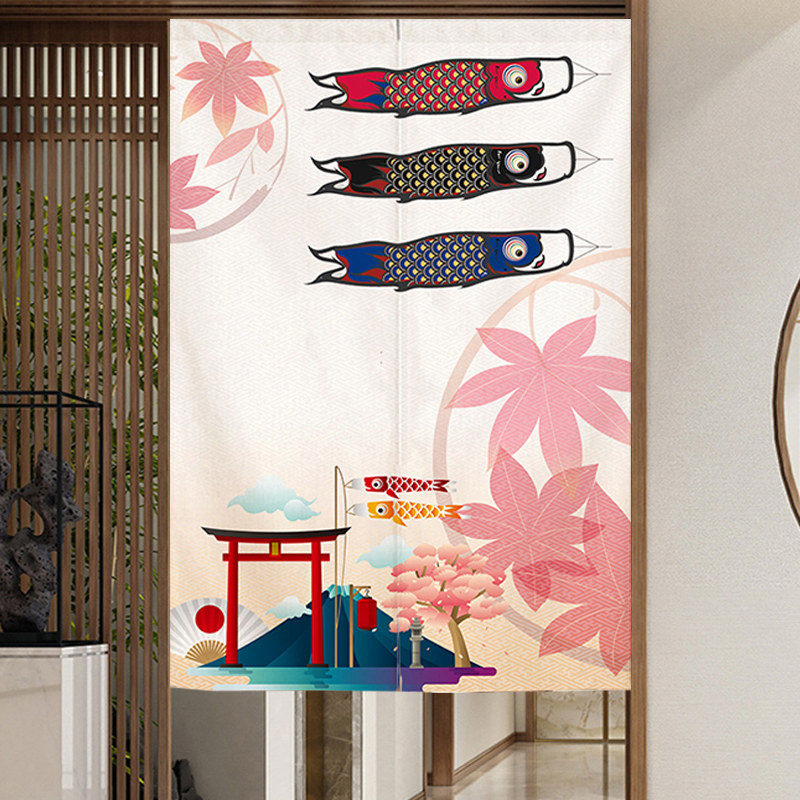 日式和风门帘厨房隔断半帘衣x柜卧室卫生间棉麻遮挡家用布帘免打,居家布艺,门帘,淘宝优惠券,粉丝福利购,淘宝优惠卷